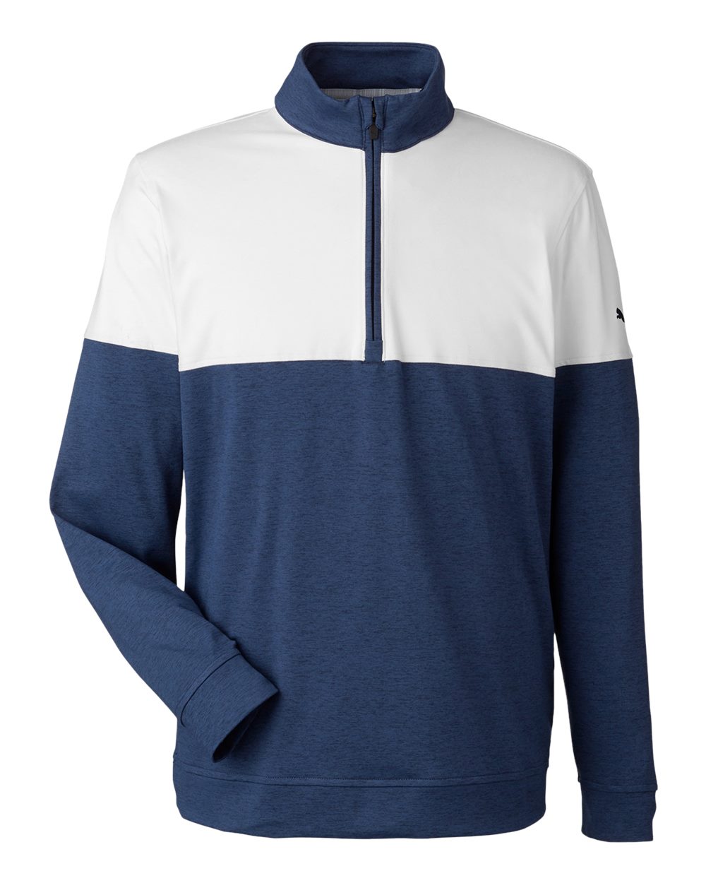 Men's Cloudspun Warm Up Quarter-Zip Pullover - Front - B17146593 - Peacoat/ Bright White