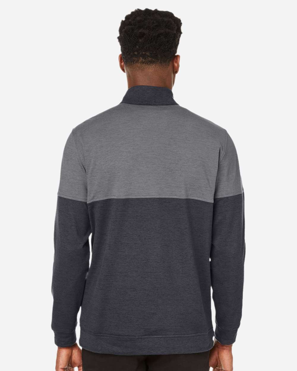Men's Cloudspun Warm Up Quarter-Zip Pullover - OnModelBack - B17146503 - Puma Black/ Quiet Shade