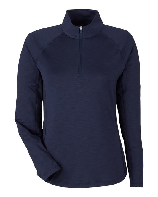 Women's You-V Quarter-Zip Pullover - Front - B19246653 - Deep Navy
