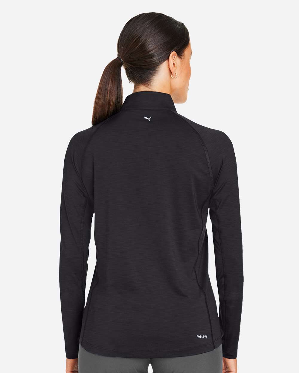 Women's You-V Quarter-Zip Pullover - OnModelBack - B19246503 - Puma Black