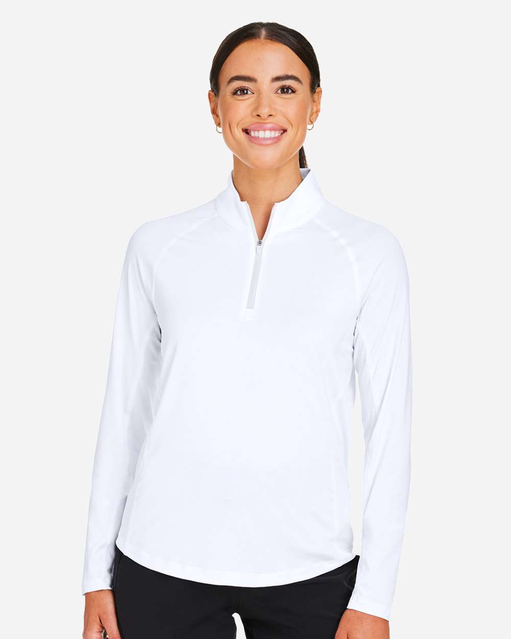 Women's You-V Quarter-Zip Pullover - OnModelFront - B19246003 - White Glow
