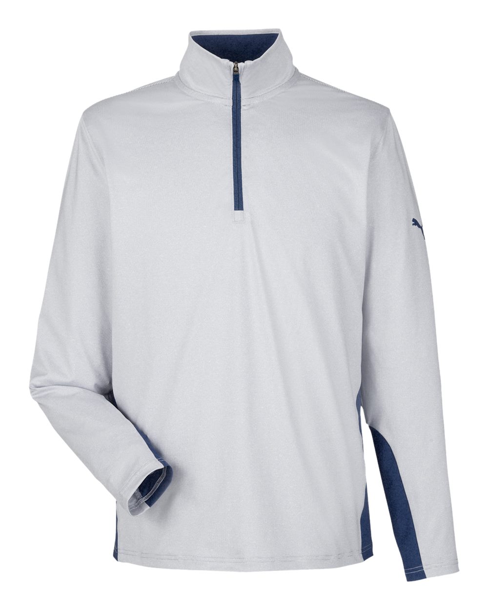 Men's Mesa Stripe Quarter-Zip Pullover - Front - B21046103 - Navy Blazer/ Bright White