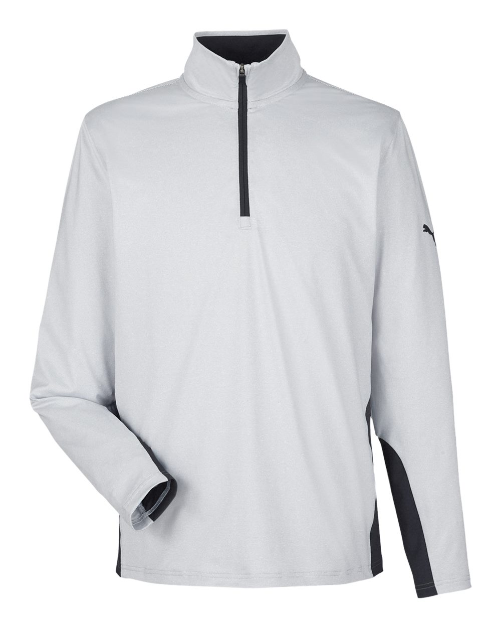 Men's Mesa Stripe Quarter-Zip Pullover - Front - B21046503 - Puma Black/ Bright White