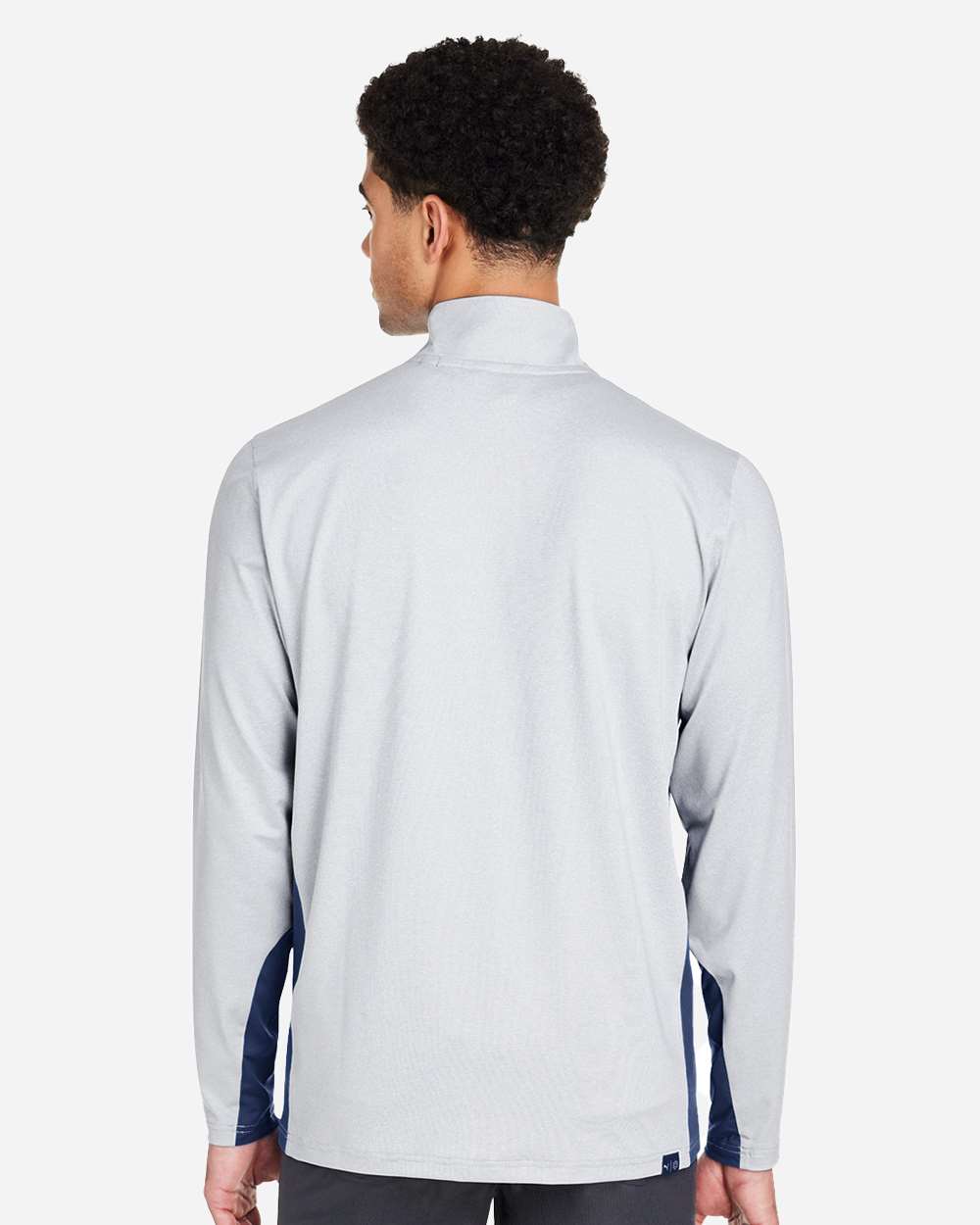 Men's Mesa Stripe Quarter-Zip Pullover - OnModelBack - B21046103 - Navy Blazer/ Bright White