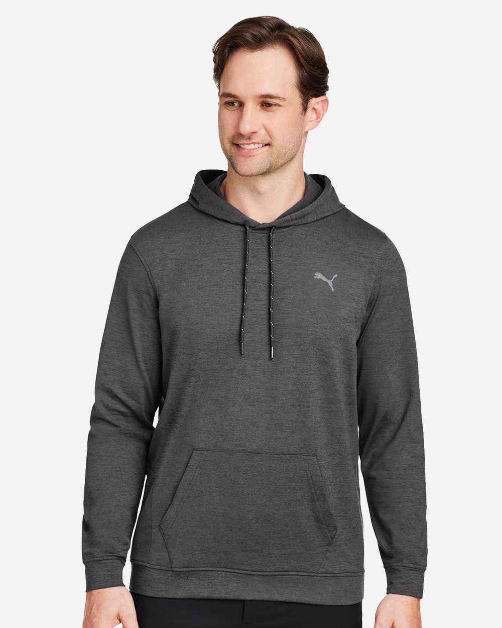 Men's Cloudspun Progress Hooded Sweatshirt - OnModelFront - B15846503 - Puma Black Heather