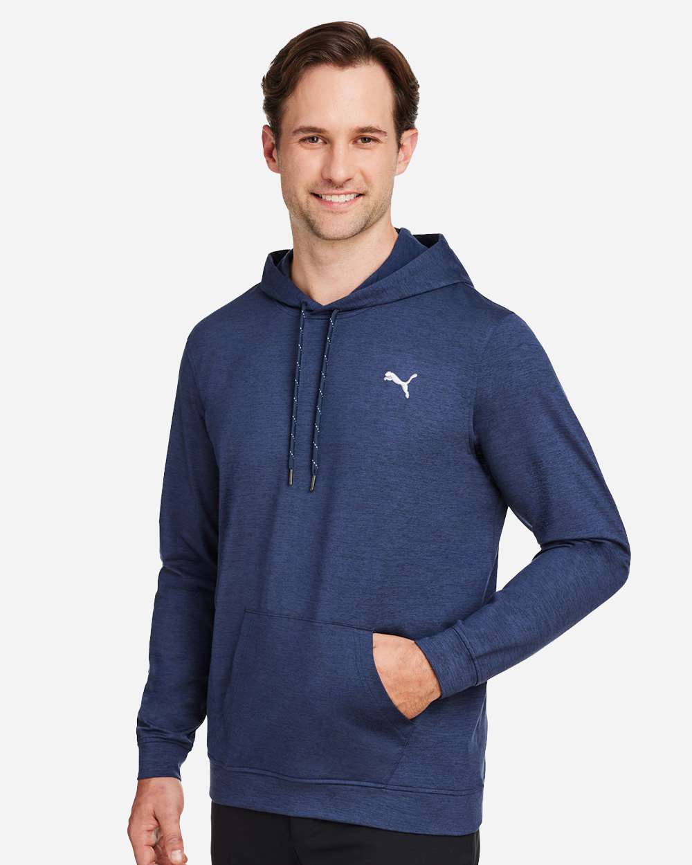 Men's Cloudspun Progress Hooded Sweatshirt - OnModelSide - B15846103 - Navy Blazer Heather