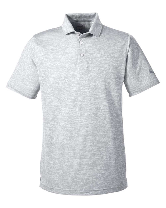 Men's Icon Heather Polo - Front - B17446003 - Bright White