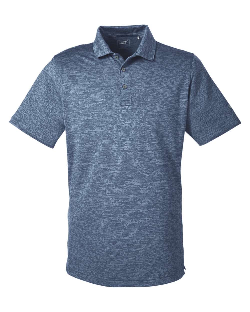 Men's Icon Heather Polo - Front - B17446593 - Peacoat