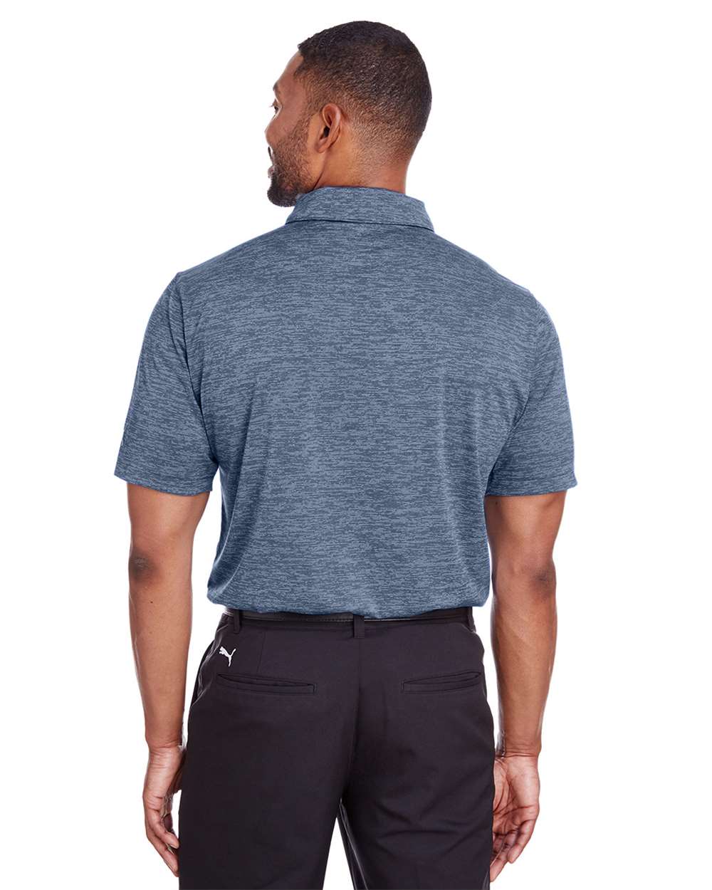 Men's Icon Heather Polo - OnModelBack - B17446593 - Peacoat