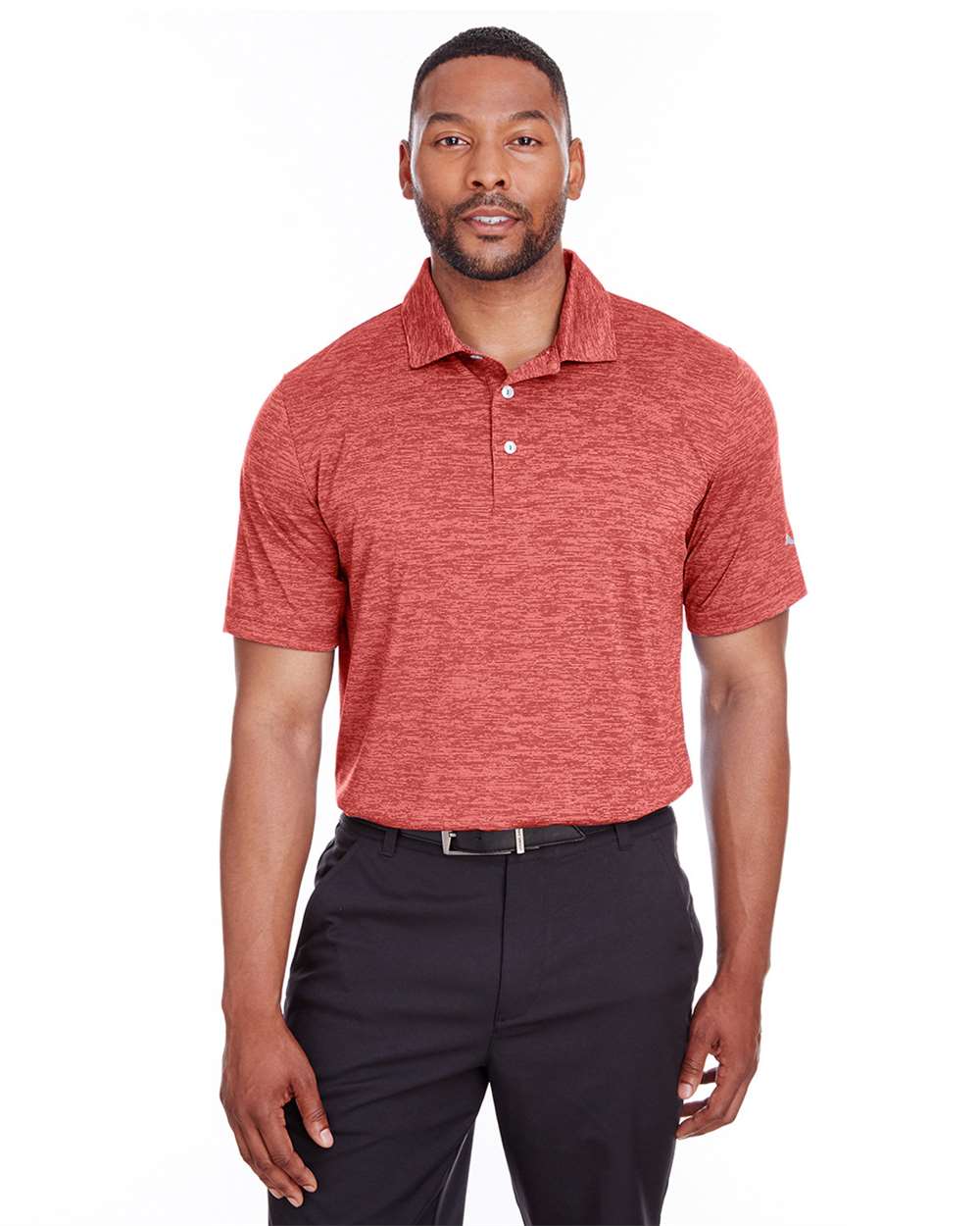 Men's Icon Heather Polo - OnModelFront - B17446703 - High Risk Red