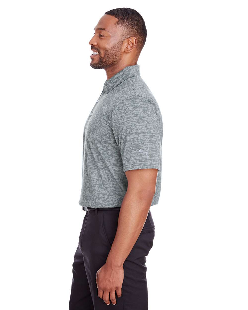 Men's Icon Heather Polo - OnModelSide - B17446093 - Quiet Shade