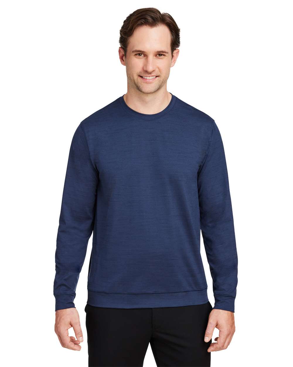 Men's Cloudspun Crewneck Sweatshirt - OnModelFront - B15946103 - Navy Blazer Heather