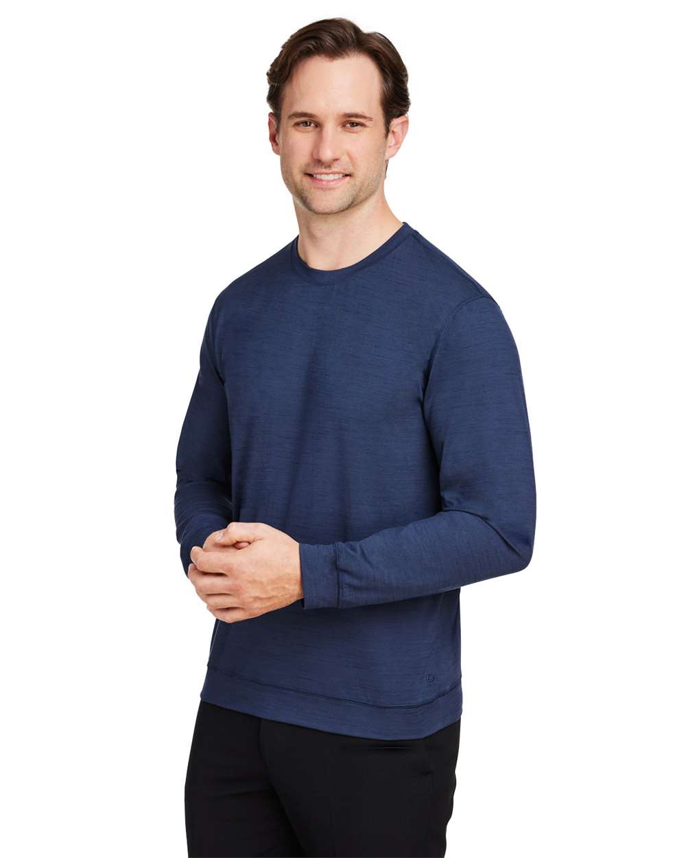 Men's Cloudspun Crewneck Sweatshirt - OnModelSide - B15946103 - Navy Blazer Heather