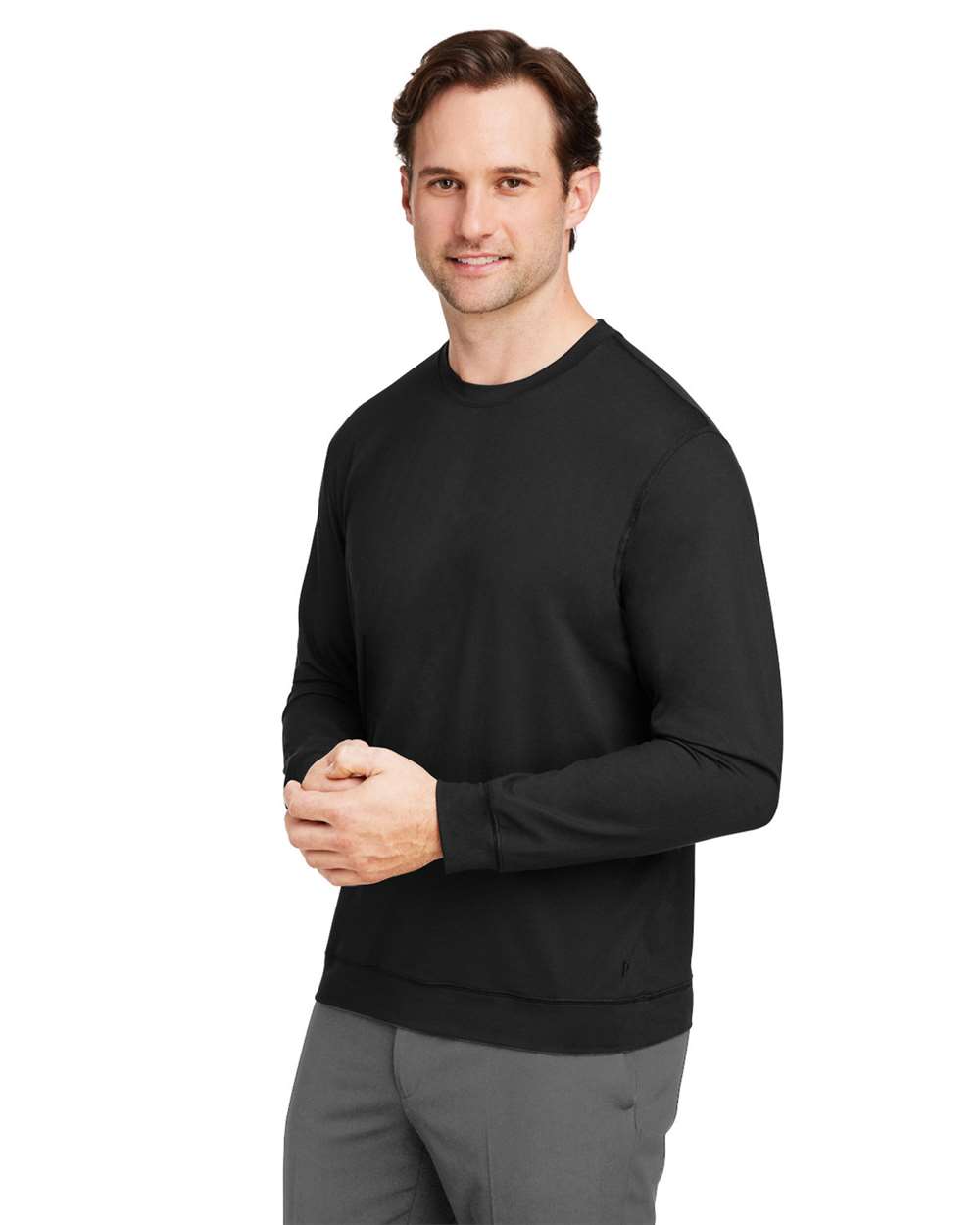 Men's Cloudspun Crewneck Sweatshirt - OnModelSide - B15946503 - Puma Black
