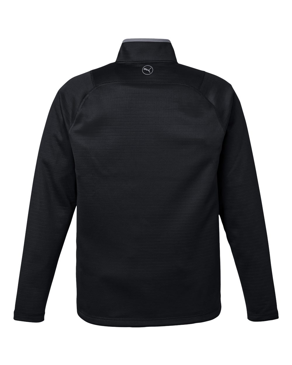 Men's Waffle Fleece Quarter-Zip Pullover - Back - B19646503 - Puma Black