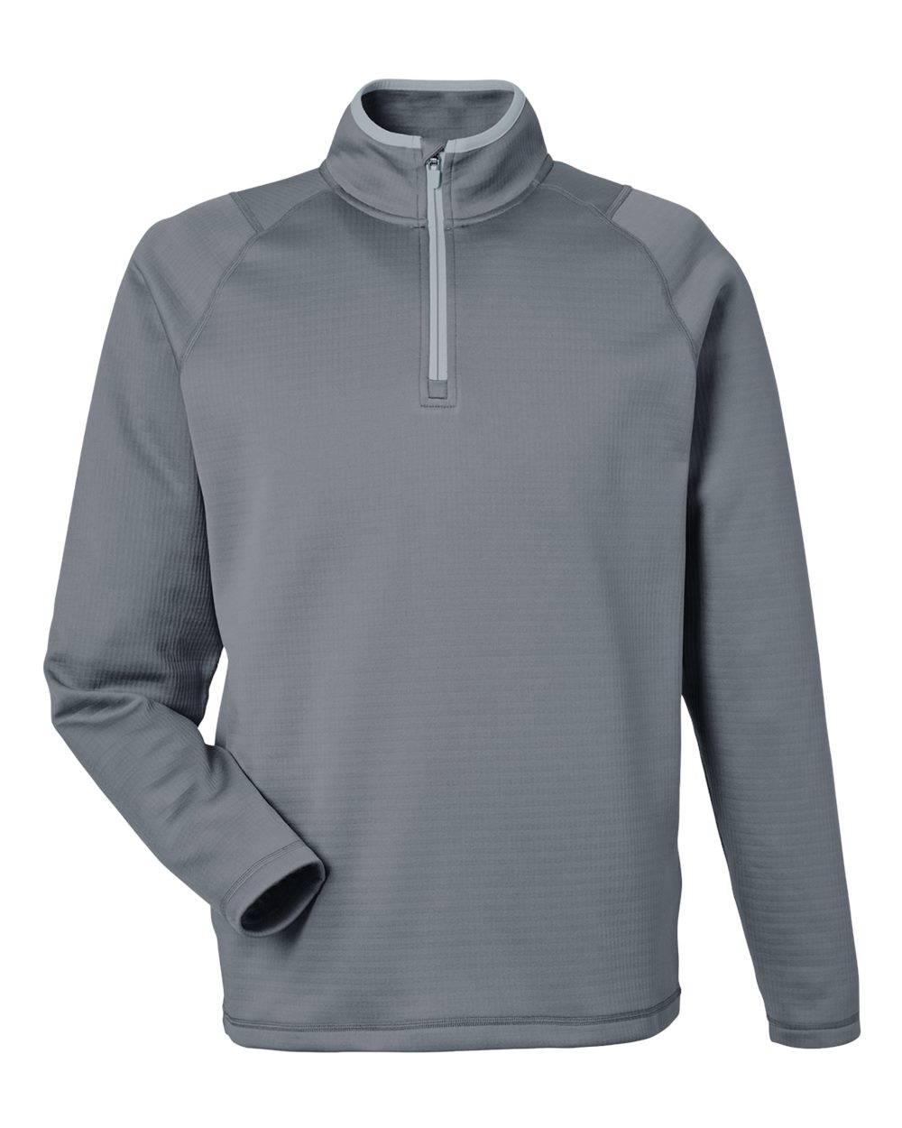Men's Waffle Fleece Quarter-Zip Pullover - Front - B19646253 - Slate Sky