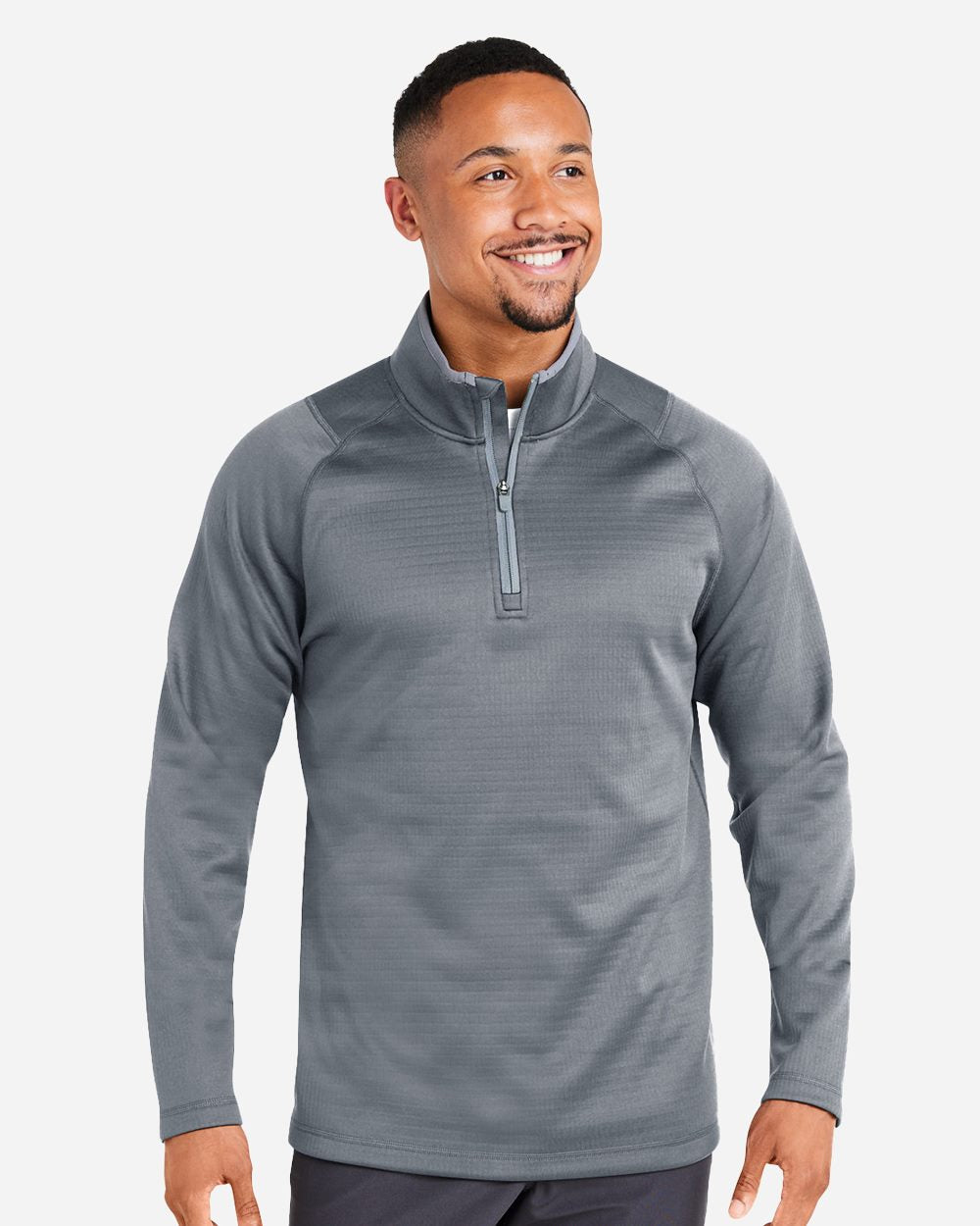 Men's Waffle Fleece Quarter-Zip Pullover - styleImage