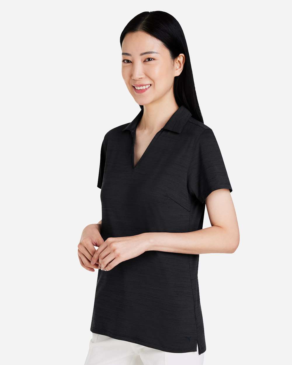 Women's Cloudspun Coast Polo - OnModelSide - B15646503 - Puma Black Heather