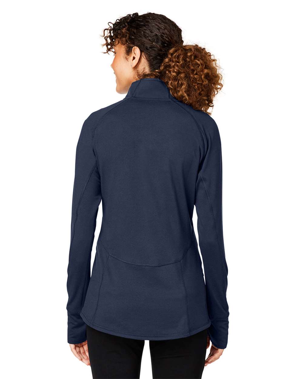 Women's Gamer Golf Quarter-Zip Pullover - OnModelBack - B15746653 - Navy Blazer