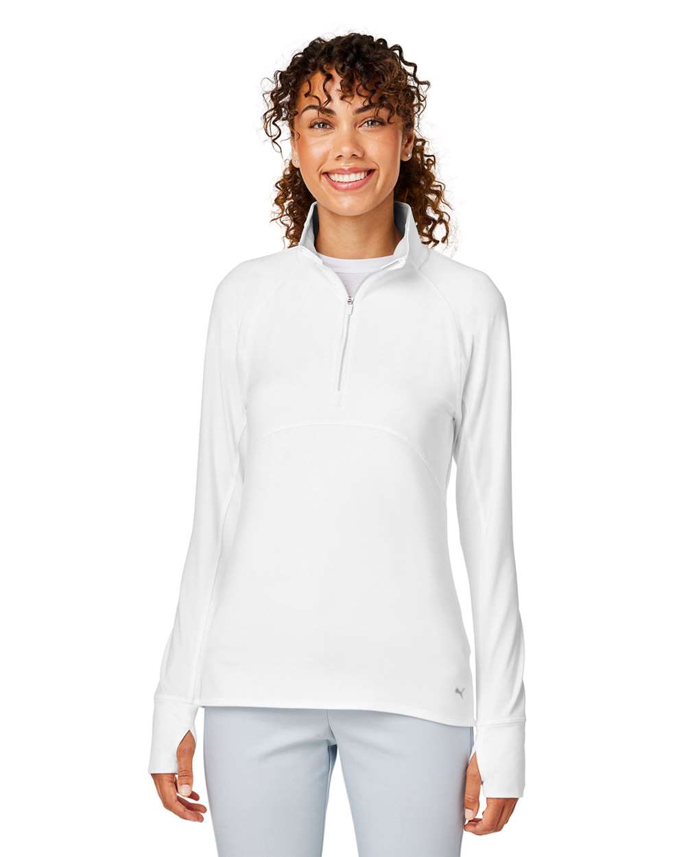Women's Gamer Golf Quarter-Zip Pullover - OnModelFront - B15746003 - Bright White