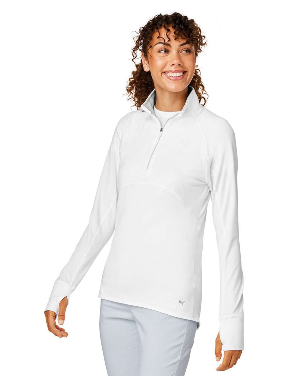 Women's Gamer Golf Quarter-Zip Pullover - OnModelSide - B15746003 - Bright White