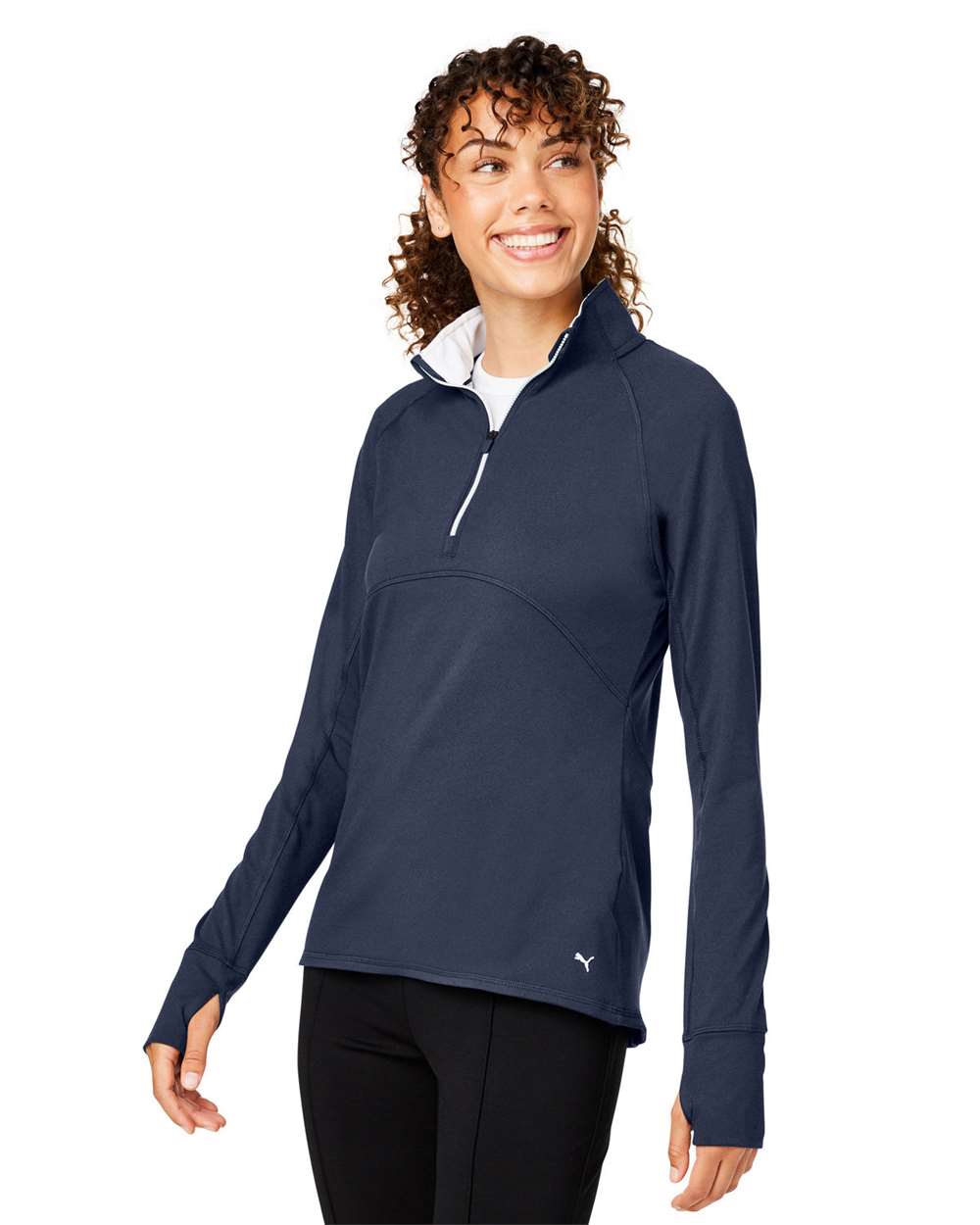 Women's Gamer Golf Quarter-Zip Pullover - OnModelSide - B15746653 - Navy Blazer