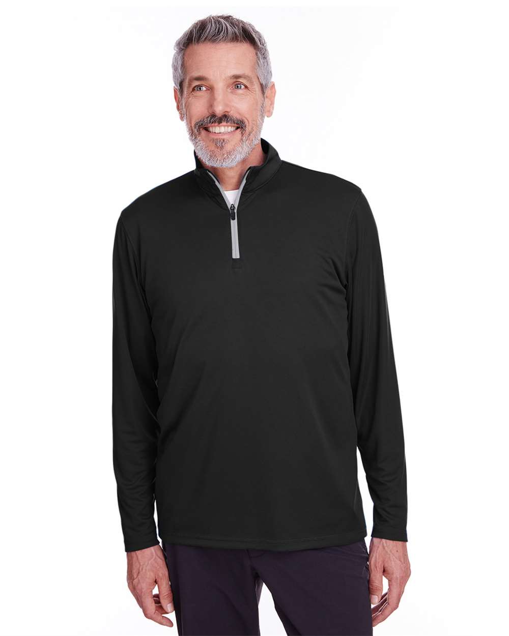 Men's Icon Quarter-Zip Pullover - OnModelFront - B17746503 - Puma Black