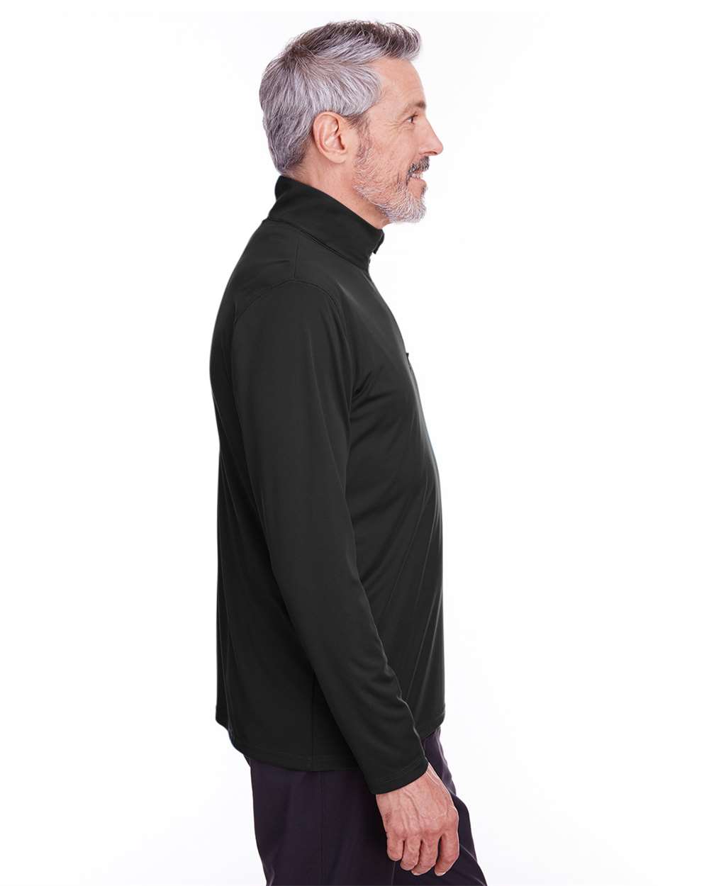 Men's Icon Quarter-Zip Pullover - OnModelSide - B17746503 - Puma Black