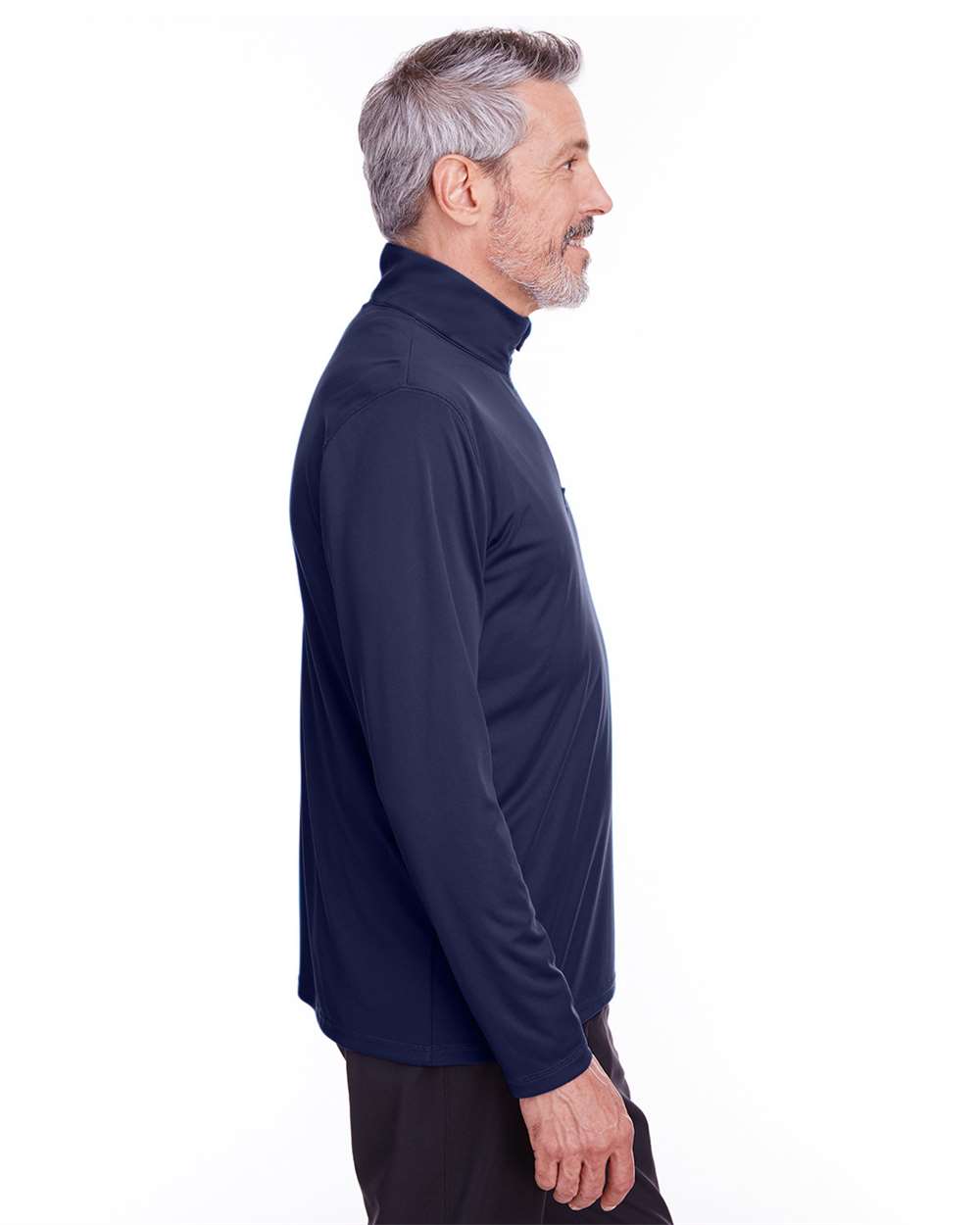 Men's Icon Quarter-Zip Pullover - OnModelSide - B17746593 - Peacoat