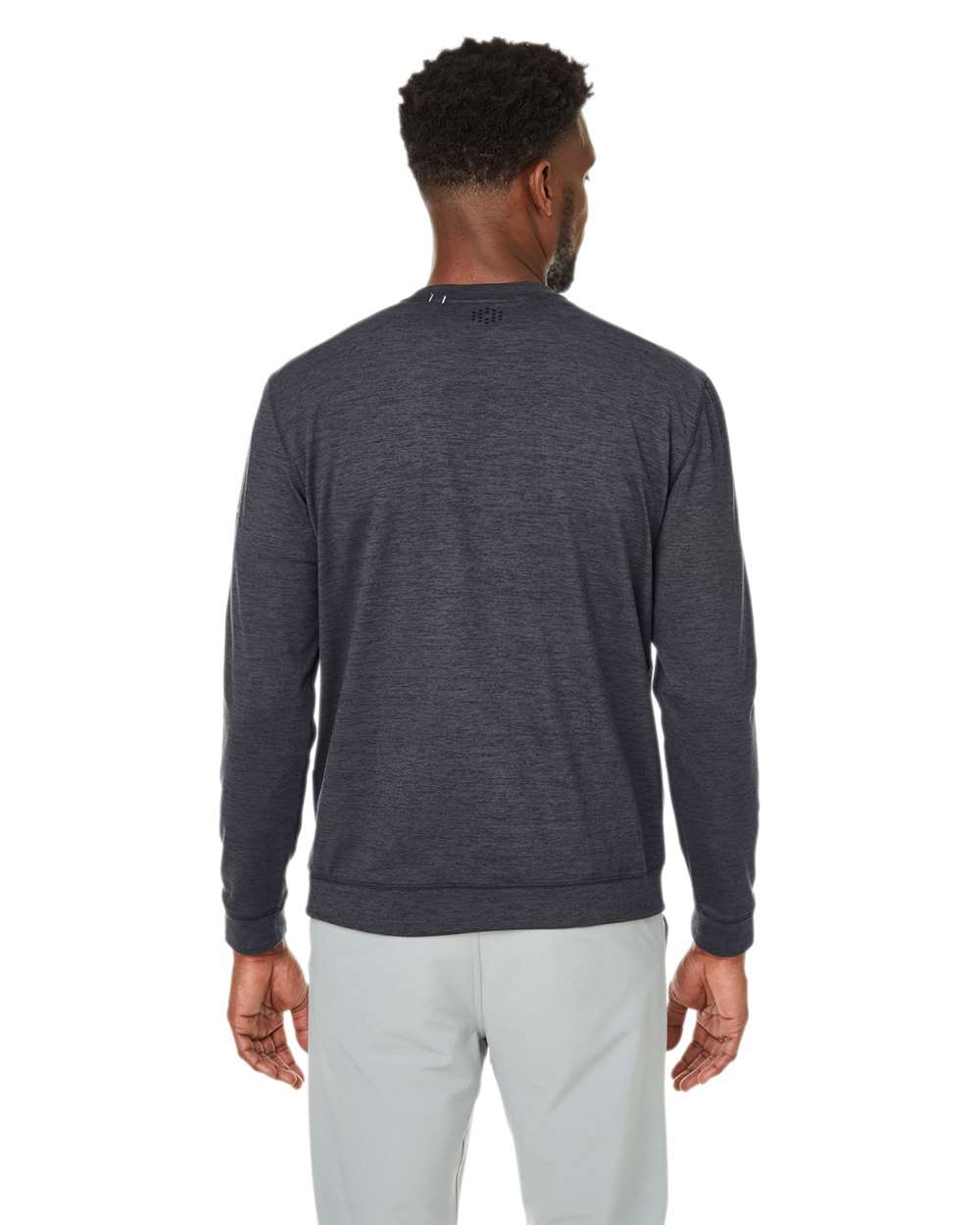 Men's Cloudspun Crewneck Sweatshirt - OnModelBack - B15246503 - Puma Black Heather
