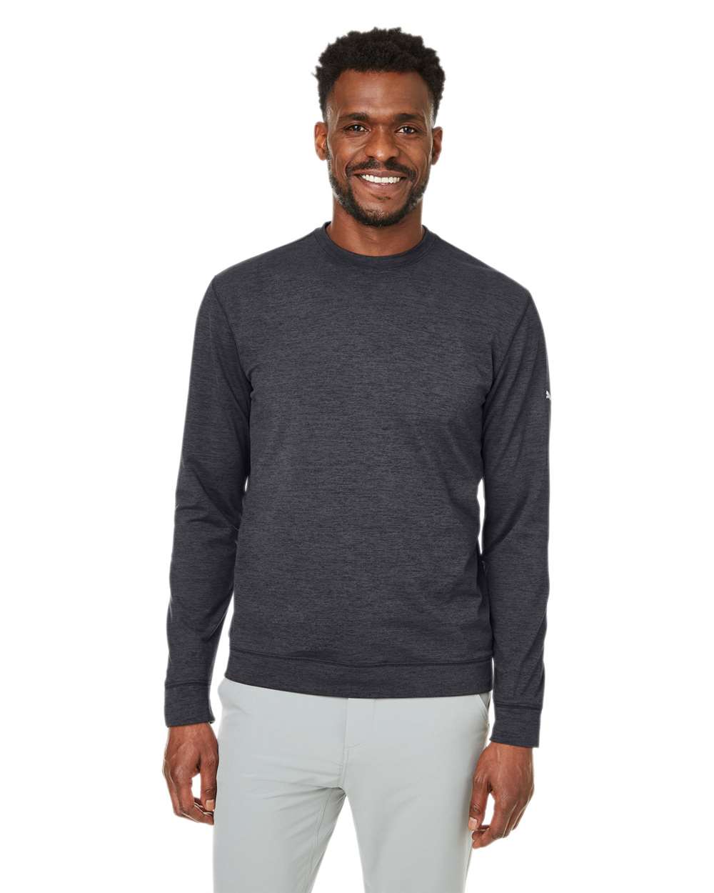 Men's Cloudspun Crewneck Sweatshirt - OnModelFront - B15246503 - Puma Black Heather