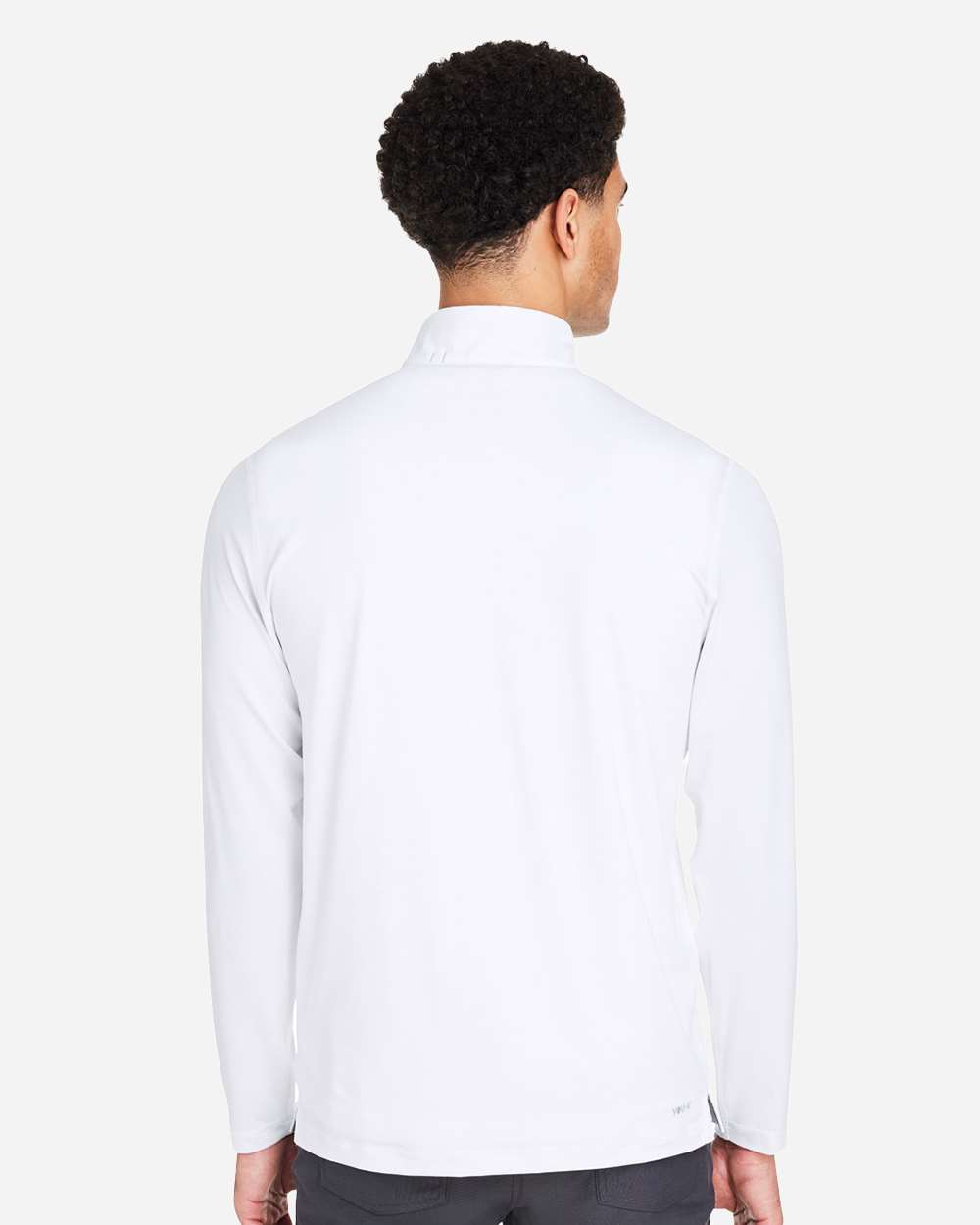 Men's You-V Quarter-Zip Pullover - OnModelBack - B17046003 - Bright White