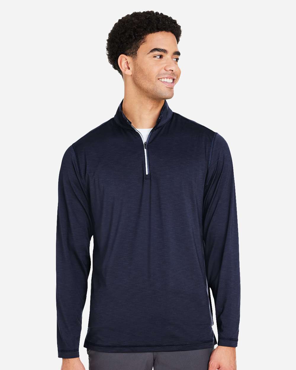Men's You-V Quarter-Zip Pullover - OnModelFront - B17046653 - Navy Blazer