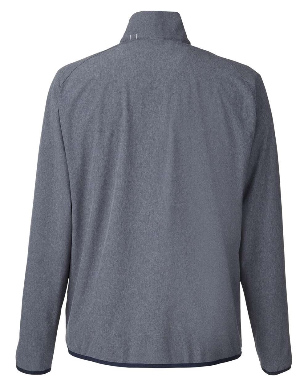Men's Coastal Woven Quarter-Zip Pullover - Back - B16946653 - Navy Blazer Heather