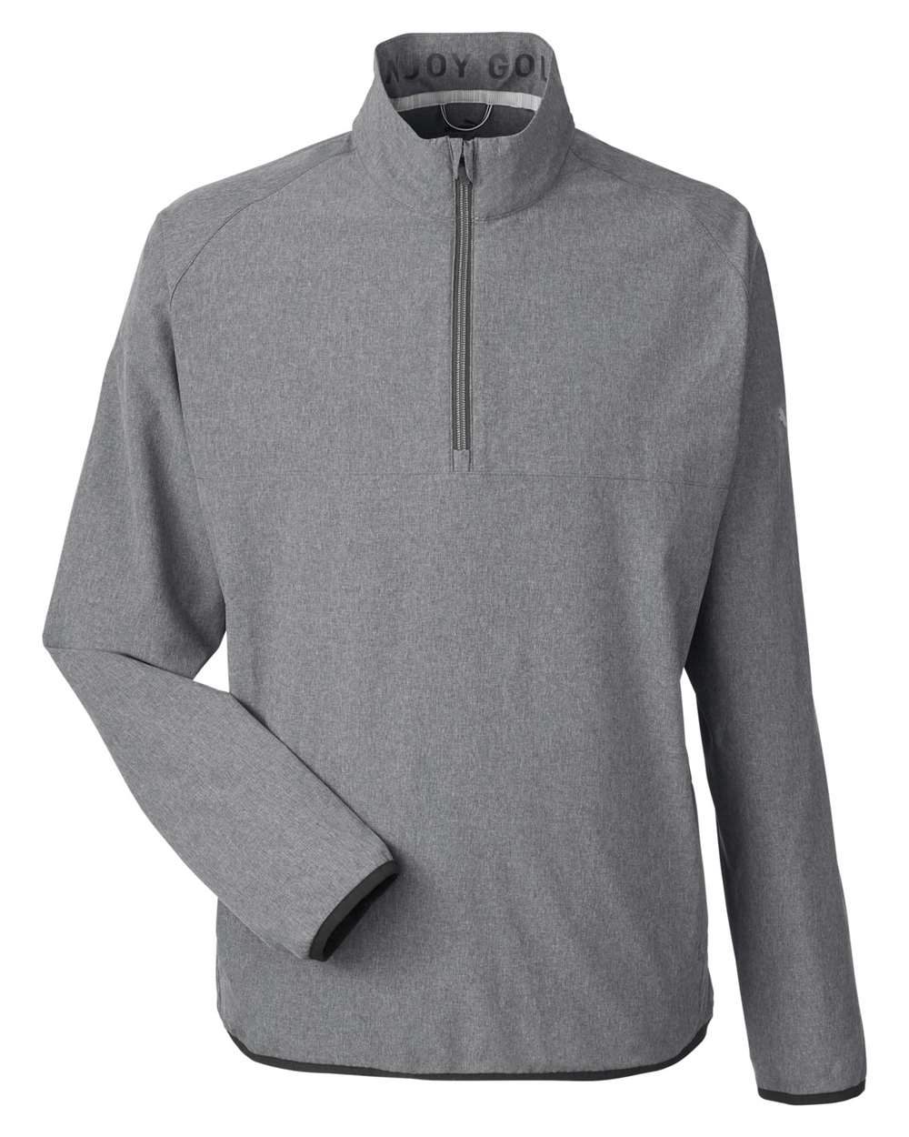 Men's Coastal Woven Quarter-Zip Pullover - Front - B16946503 - Puma Black Heather