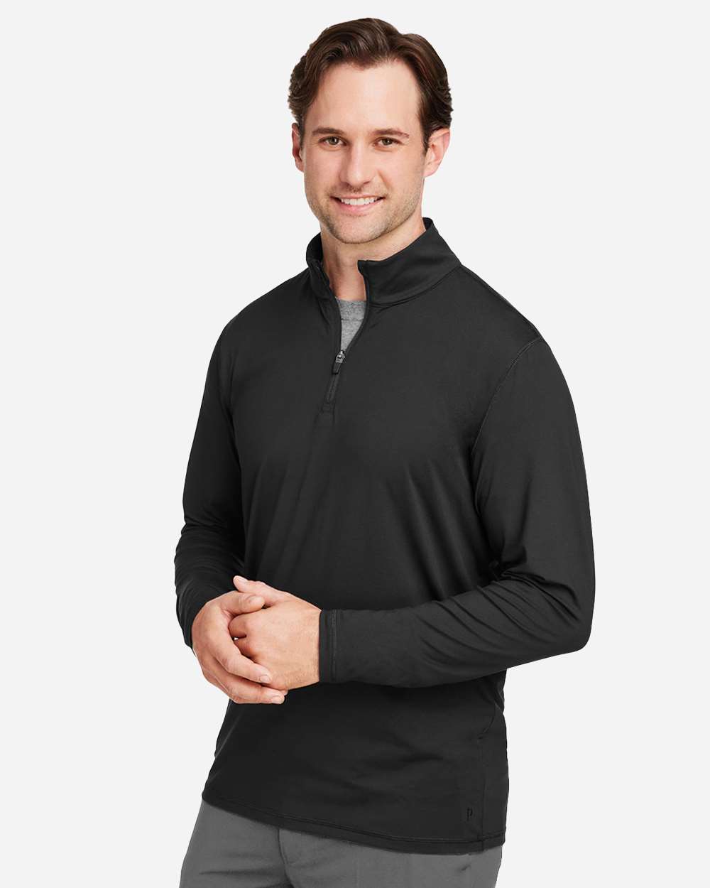 Men's Cloudspun Quarter-Zip Pullover - OnModelSide - B15446503 - Puma Black