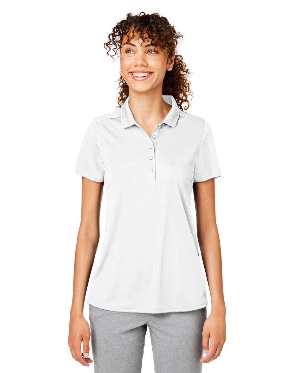 Women's Gamer Golf Polo - OnModelFront - B15546003 - Bright White
