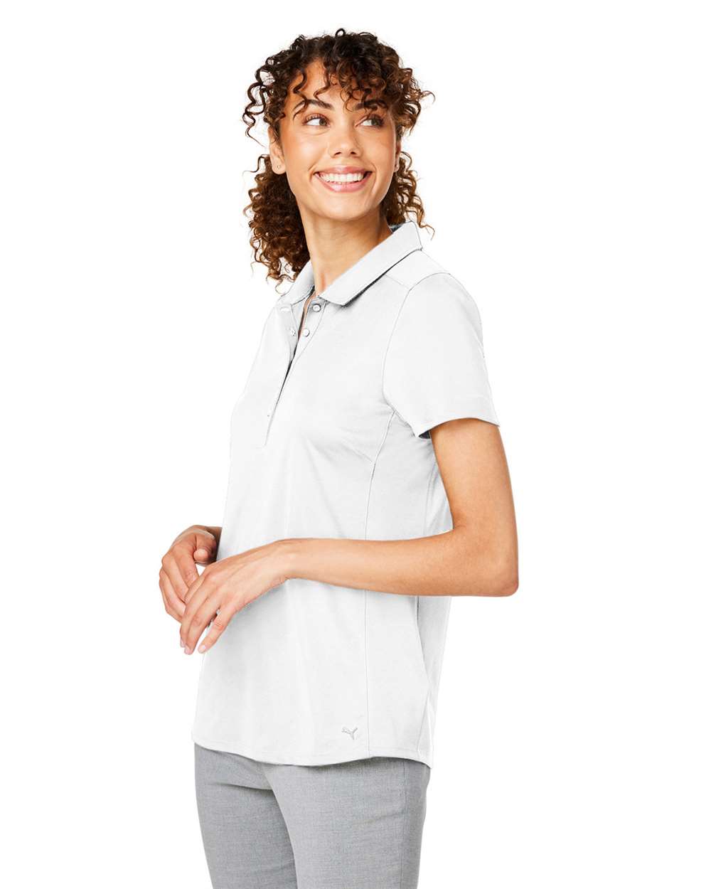 Women's Gamer Golf Polo - OnModelSide - B15546003 - Bright White