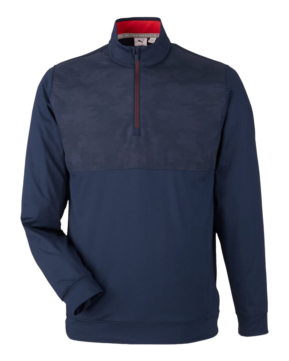 Men's Volition Camo Cover Quarter-Zip Pullover - Front - B16446653 - Navy Blazer/ Ski Patrol
