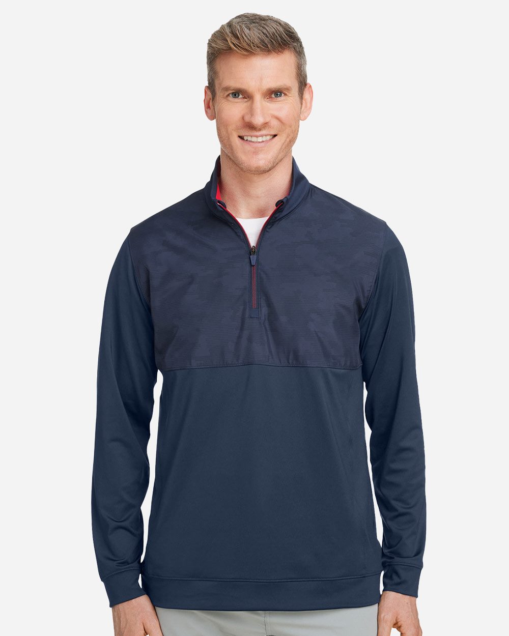 Men's Volition Camo Cover Quarter-Zip Pullover - styleImage