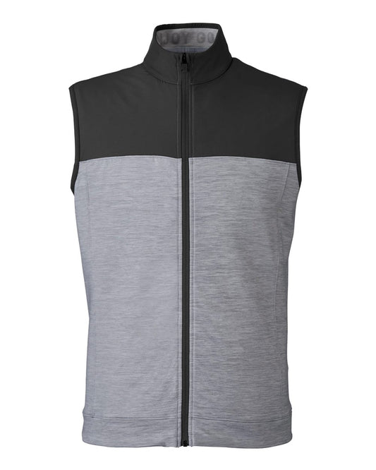 Men's Cloudspun Colorblock Vest - Front - B16246503 - Puma Black/ Quiet Shade Heather