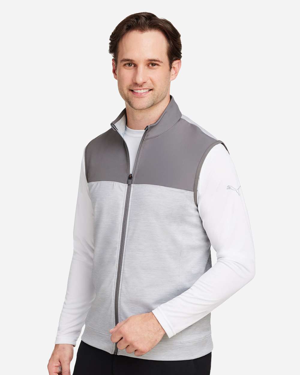 Men's Cloudspun Colorblock Vest - OnModelSide - B16246593 - Quiet Shade/ High Rise Heather