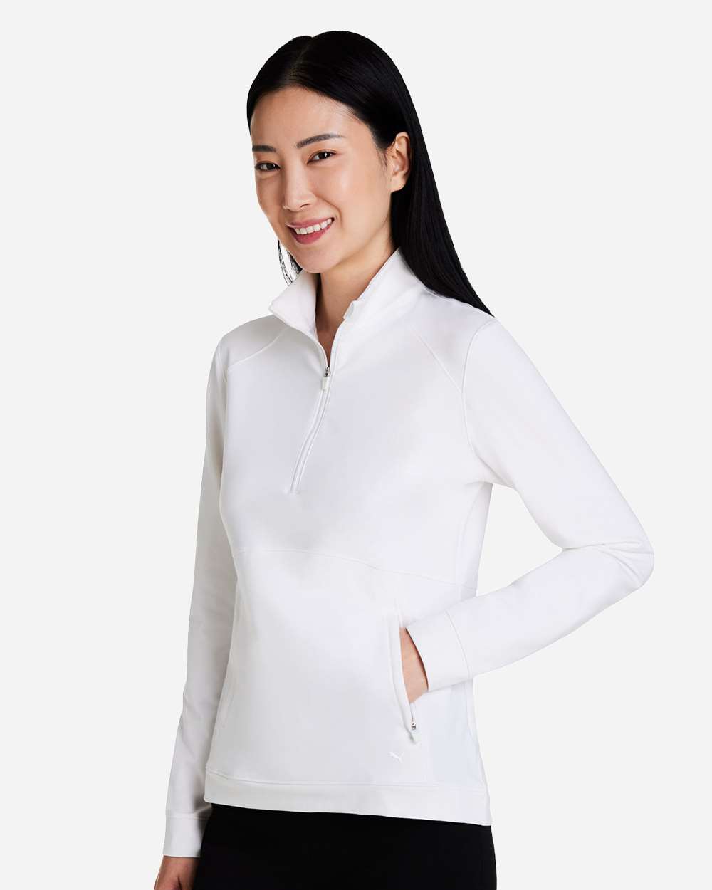 Women's Cloudspun Rockaway Quarter-Zip Pullover - OnModelSide - B16046003 - Bright White