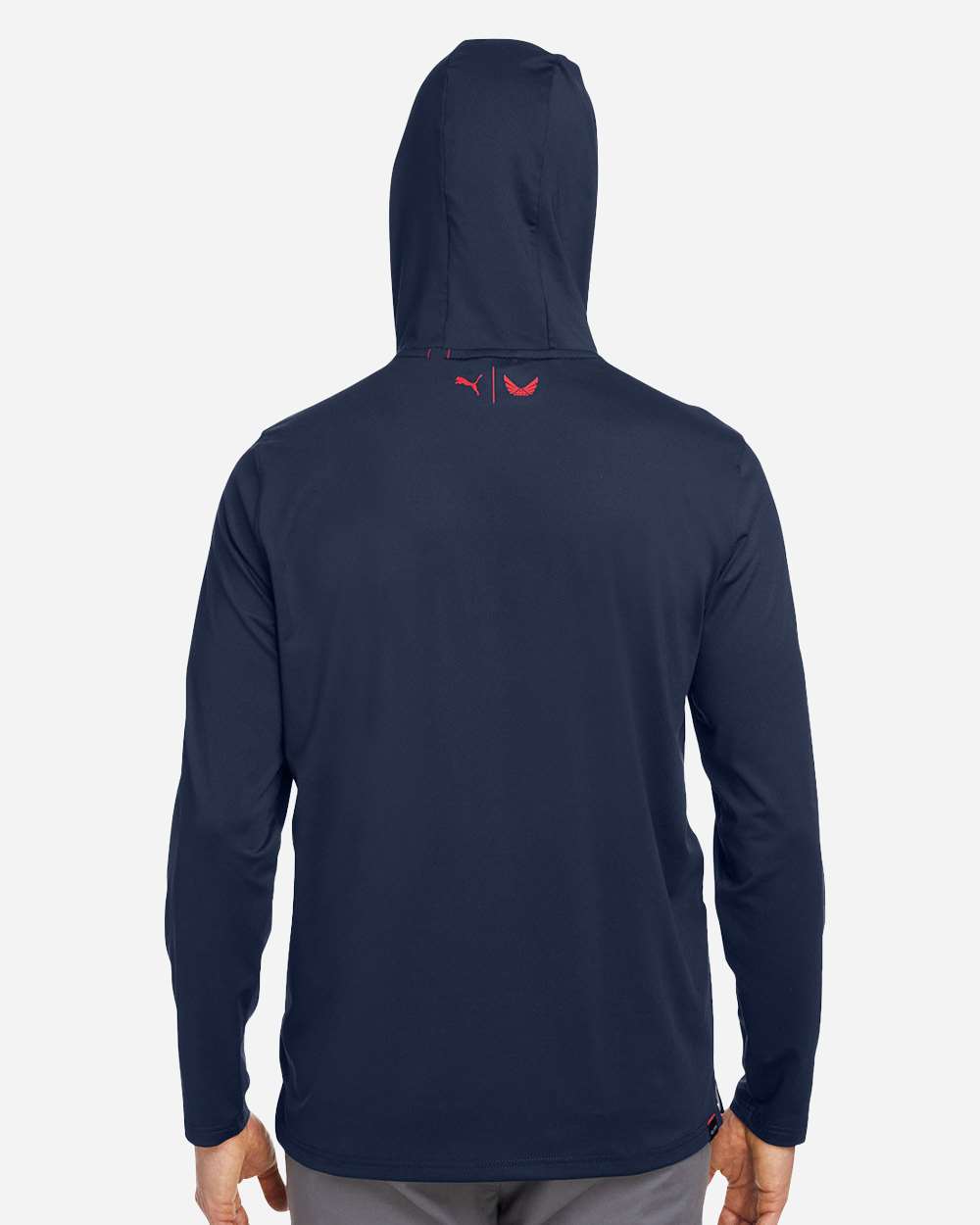 Men's Volition Patriotic Hooded Pullover - OnModelBack - B16546653 - Navy Blazer