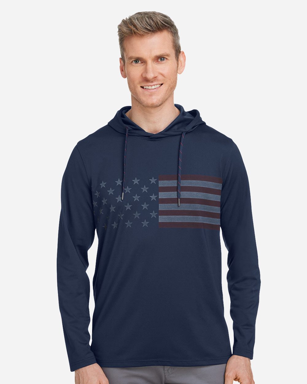Men's Volition Patriotic Hooded Pullover - styleImage