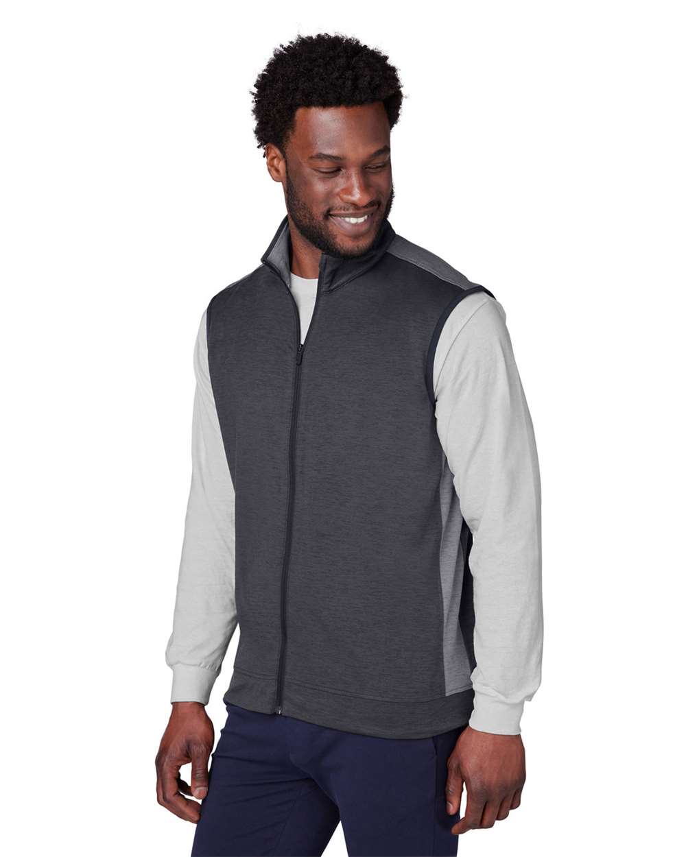 Men's T7 Cloudspun Vest - OnModelSide - B18746503 - Puma Black Heather/ Quiet Shade