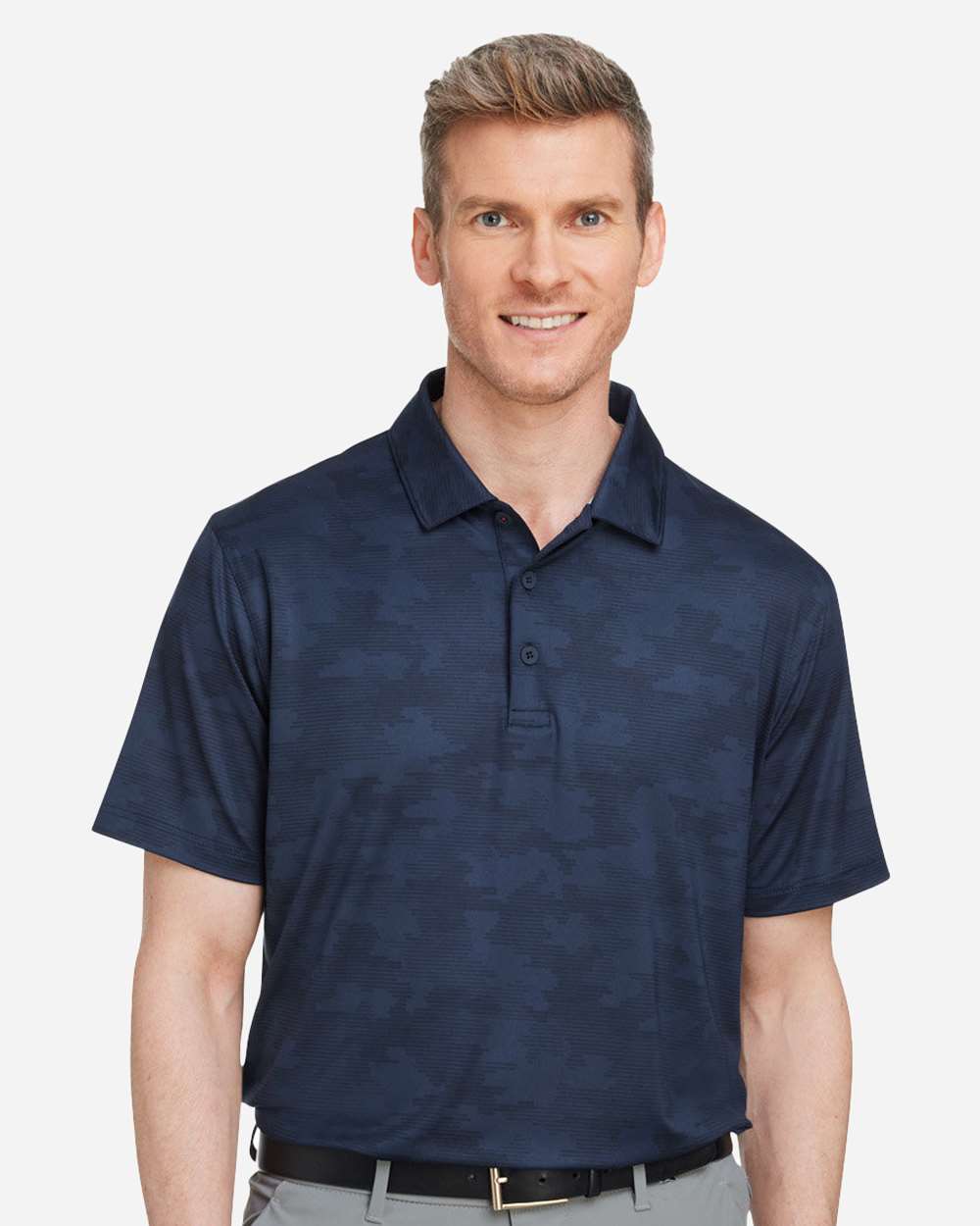 Men's Volition Camo Cover Polo - OnModelFront - B16346653 - Navy Blazer