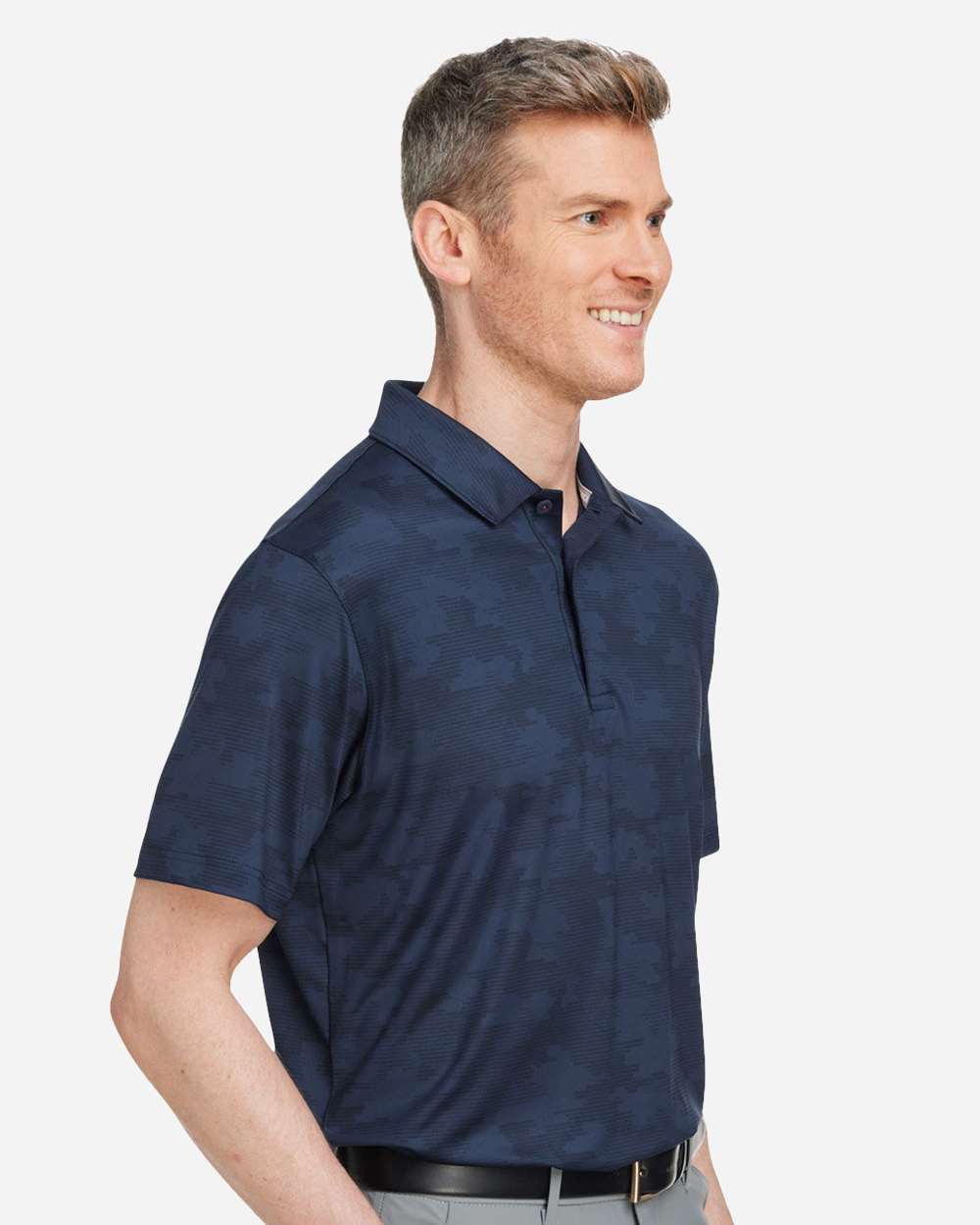 Men's Volition Camo Cover Polo - OnModelSide - B16346653 - Navy Blazer