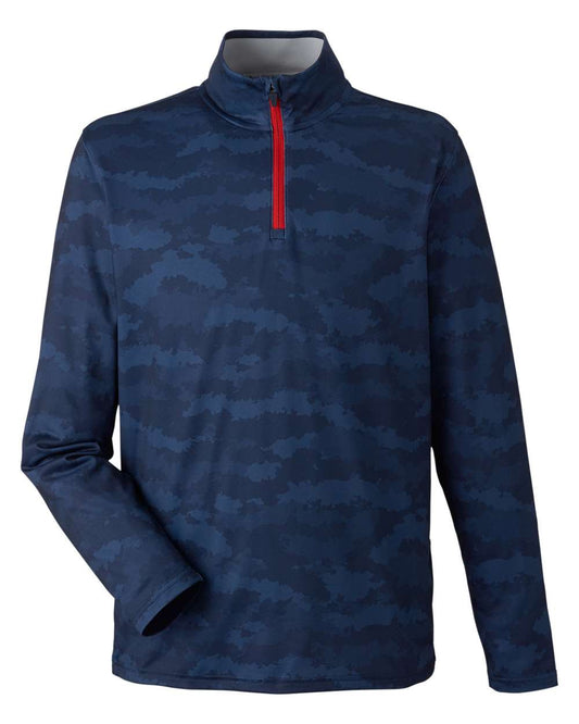 Men's Volition Flanked Quarter-Zip Pullover - Front - B19146653 - Navy Blazer