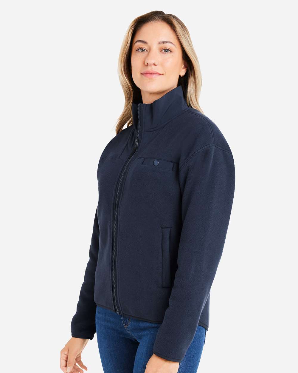 Women's Charley Fleece Full-Zip - OnModelSide - B19346653 - Deep Navy